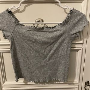 off the shoulder, cropped H&M top